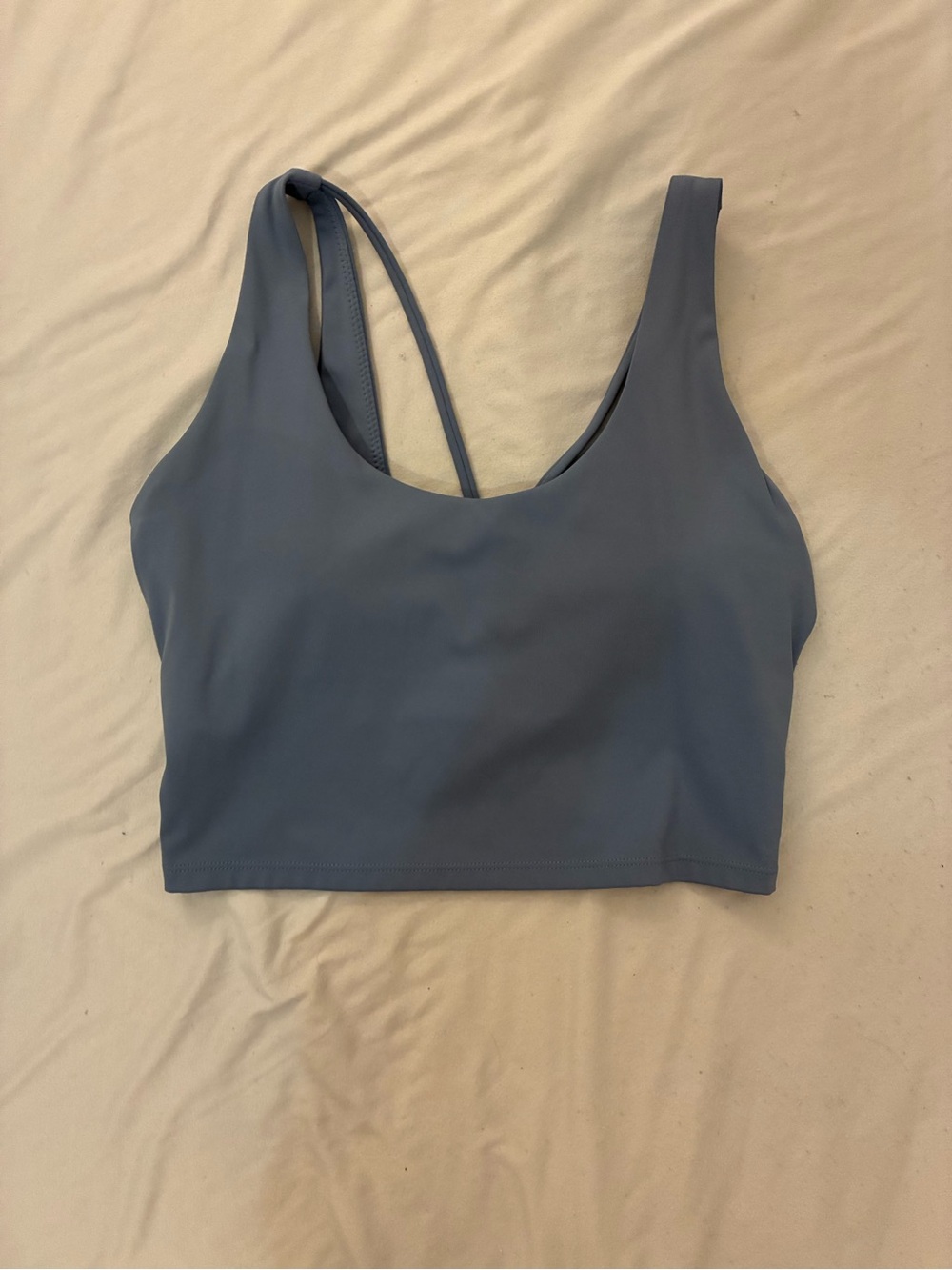 Blue Scoop Neck sports bra or crop top